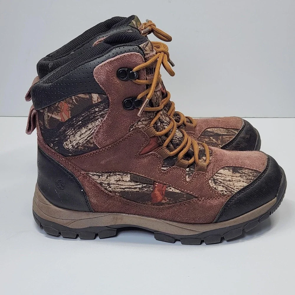 Northside Boots Mens Size 7 Brown Camo Suede Waterproof Thinsulate Hiking Snow